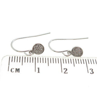 925 Sterling Silver Round-Cut C Z Dangling Earrings
