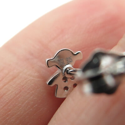 925 Sterling Silver Round-Cut C Z Baby Girl Stud Earrings