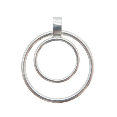 925 Sterling Silver Vintage Double Circle of Life Pendant