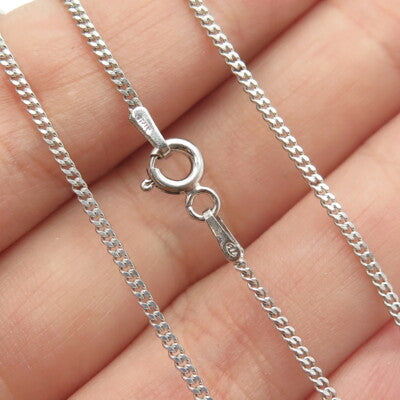 925 Sterling Silver Italy Curb Chain Necklace 16"