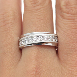 925 Sterling Silver Round-Cut Shaped C Z Ring Size 10.25