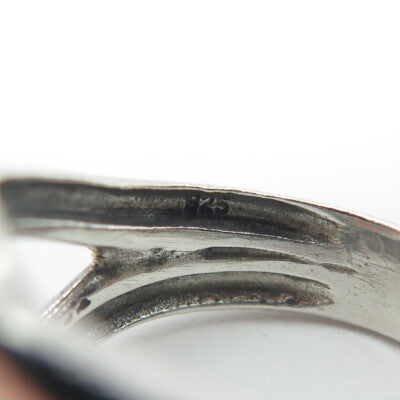925 Sterling Silver Vintage Loop Modernist Ring Size 6.5