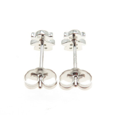 925 Sterling Silver Round-Cut C Z Baby Girl Stud Earrings