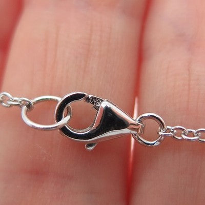 CLYDE DUNEIER CID 925 Sterling Real Diamond Sapphire Circle of Life Necklace 18"