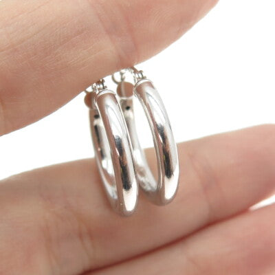 925 Sterling Silver Tube Hoop Earrings