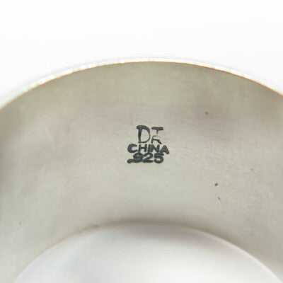 JAY KING DESERT ROSE Sterling Silver Vintage Real Agate Greek Maze Ring Size 9