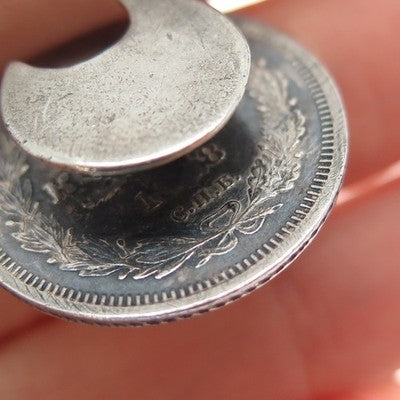 868 Silver Antique 1850s Russian Empire 25 Kopecks Coin Button