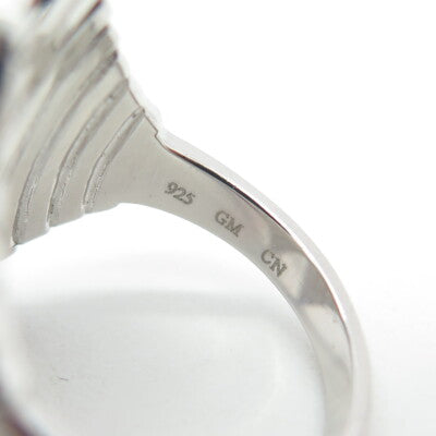 925 Sterling Silver Pave C Z Wings Ring Size 7