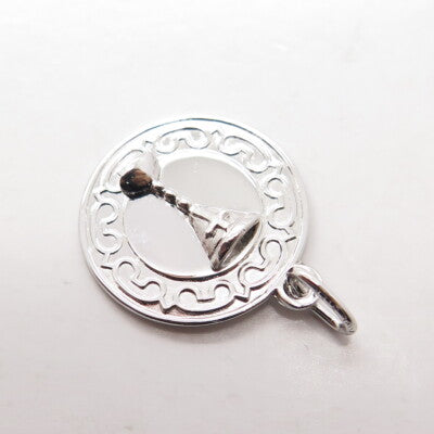 REMBRANDT RQC 925 Sterling Silver Vintage Wine Goblet Religious Charm Pendant