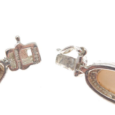 MICHELLE ALBALA 925 Sterling Silver Vintage Real MOP Oval Link Bracelet 7.25"