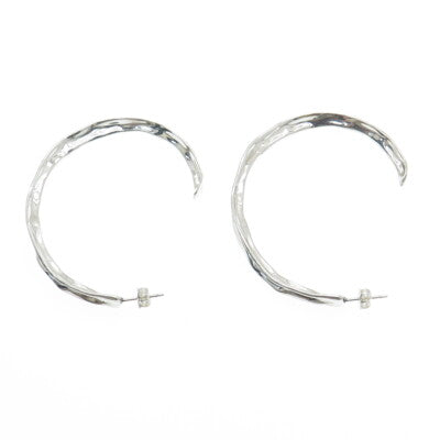 HAGIT GORALI 925 Sterling Silver Vintage Israel Modernist Hoop Earrings