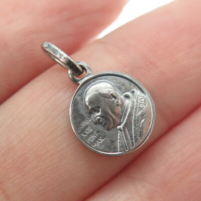 800 Silver Vintage Joannes XXIII Pont Max. Religious Pendant