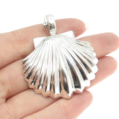 J. ESPOSITO 925 Sterling Silver Vintage Shell Snap Pendant