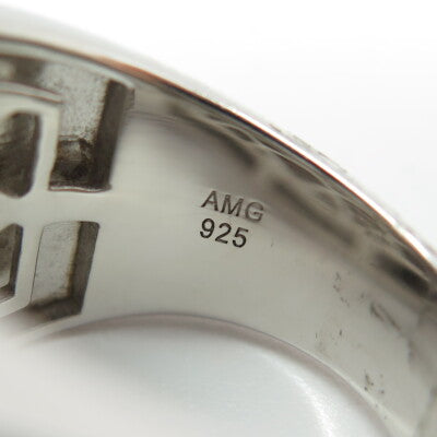 925 Sterling Silver Pave C Z Domed Ring Size 11.25