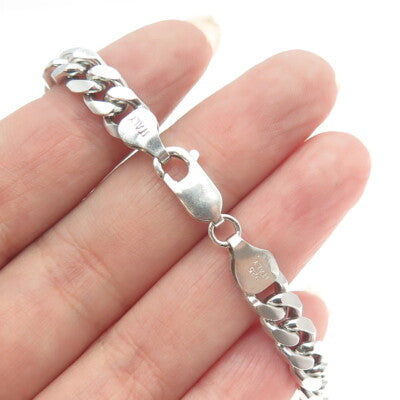 925 Sterling Silver Italy Cuban Link Bracelet 8.5"
