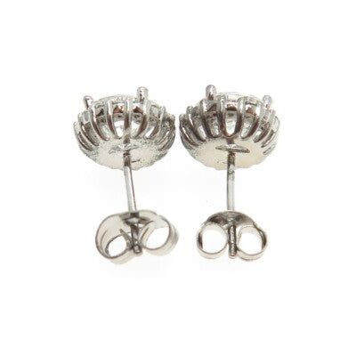 925 Sterling Silver Round-Cut C Z Sparkle Stud Earrings