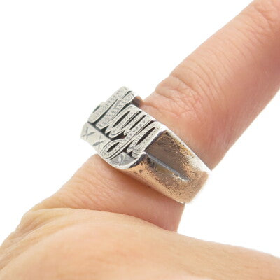925 Sterling Silver Vintage "NAYA" Name Oxidized Ring Size 4
