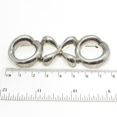 BAYANIHAN 925 Sterling Silver Vintage "XO" Hugs & Kisses Pin Brooch