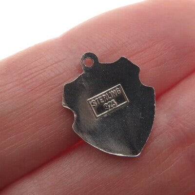 925 Sterling Silver Vintage Enamel "Massachusetts" Coat of Arms Charm Pendant