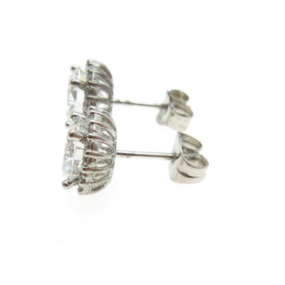 925 Sterling Silver Round-Cut C Z Sparkle Stud Earrings