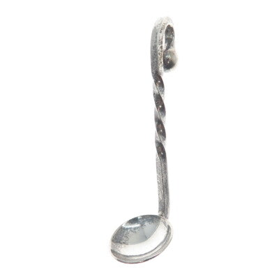 FLEETWOOD 925 Sterling Silver Antique Individual Twisted Snuff Spoon Pendant