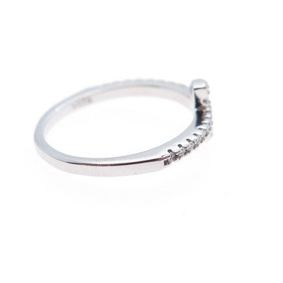 925 Sterling Silver Round-Cut C Z Cross Ring Size 4.75