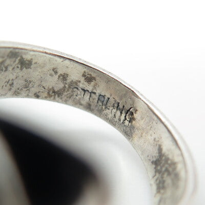 925 Sterling Silver Vintage Modernist Bypass Adjustable Ring Size 8.5