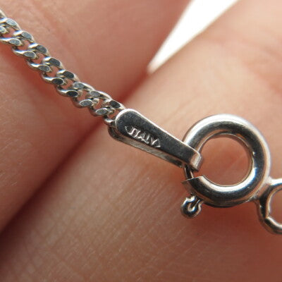 925 Sterling Silver Italy Curb Chain Necklace 16"