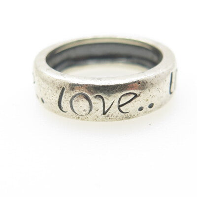 MARK WASSERMAN SAMARA 925 Sterling Silver Vintage "Love" Band Ring Size 6