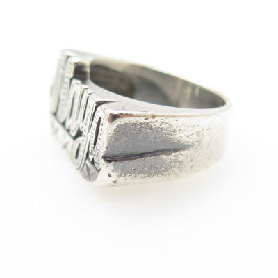 925 Sterling Silver Vintage "NAYA" Name Oxidized Ring Size 4