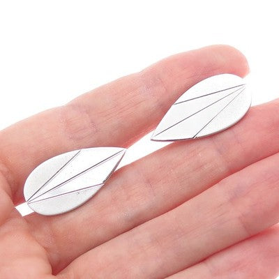 925 Sterling Silver Vintage Modernist Teardrop Cufflinks Pat. 2472958