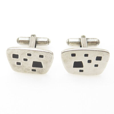 925 Sterling Silver Vintage Modernist Spotted Cufflinks