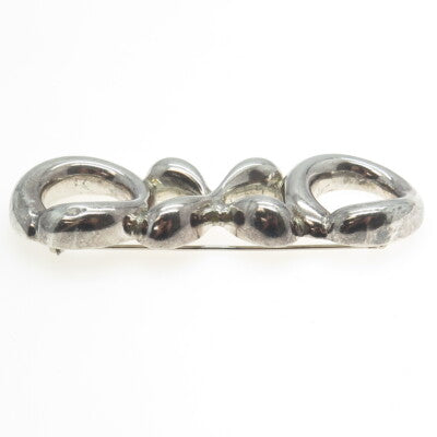 BAYANIHAN 925 Sterling Silver Vintage "XO" Hugs & Kisses Pin Brooch