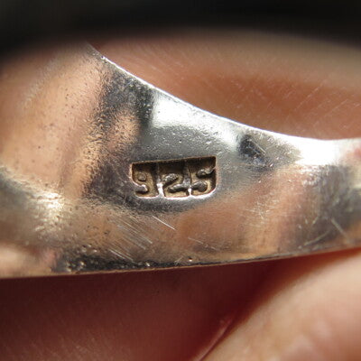 925 Sterling Silver Vintage Mexico Enamel Maltese Cross Ring Size 9.25