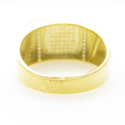 925 Sterling Silver Gold Plated Pave C Z Ring Size 11.25