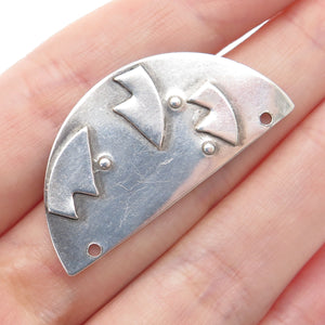 925 Sterling Silver Vintage Modernist Pin Brooch / Centerpiece Pendant