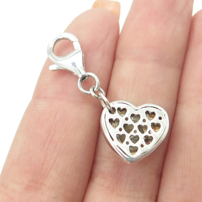 925 Sterling Silver Enamel #1 Heart Charm Pendant