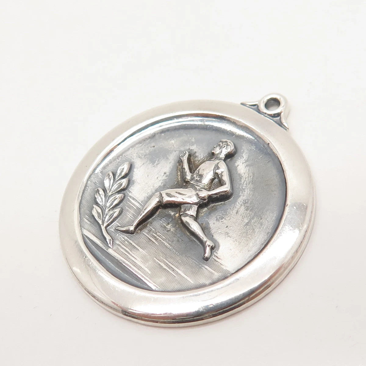 925 Sterling Silver Vintage Runner Pendant
