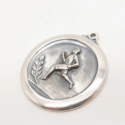 925 Sterling Silver Vintage Runner Pendant