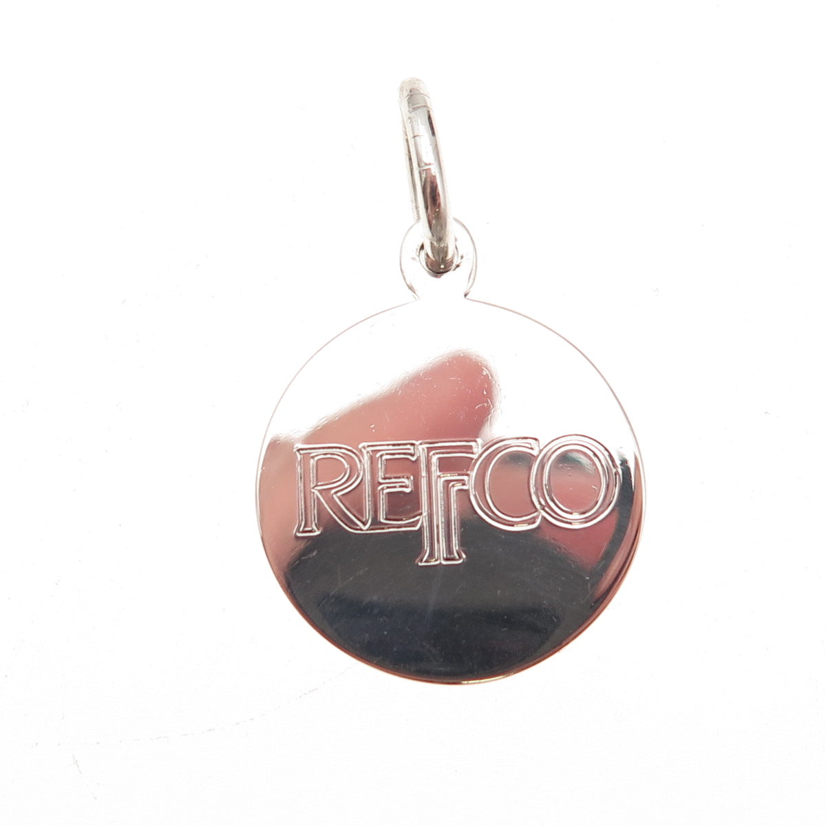 Tiffany & Co. 925 Sterling Silver Vintage Refco Logo Round Tag Charm Pendant