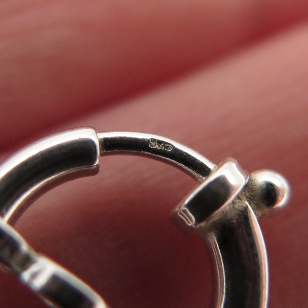 Old Stock 925 Sterling Silver Vintage Bracelet / Necklace Spring Ring Lock Clasp