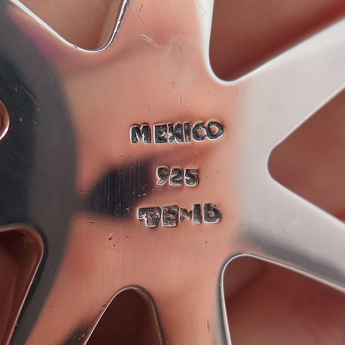 925 Sterling Silver Vintage Mexico Modernist Star Oxidized Pin Brooch