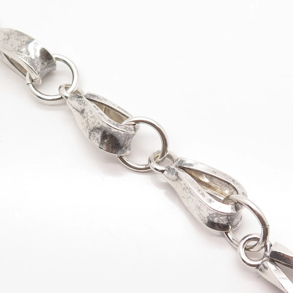 925 Sterling Silver Vintage Napier Heavy Fancy Link Bracelet 7.5"
