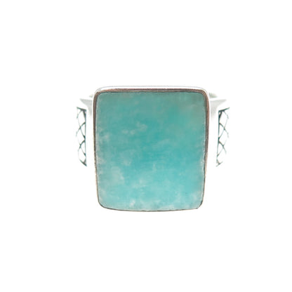 PHLD PlayHardLookDope 925 Sterling Silver Real Amazonite Ring Size 10.5