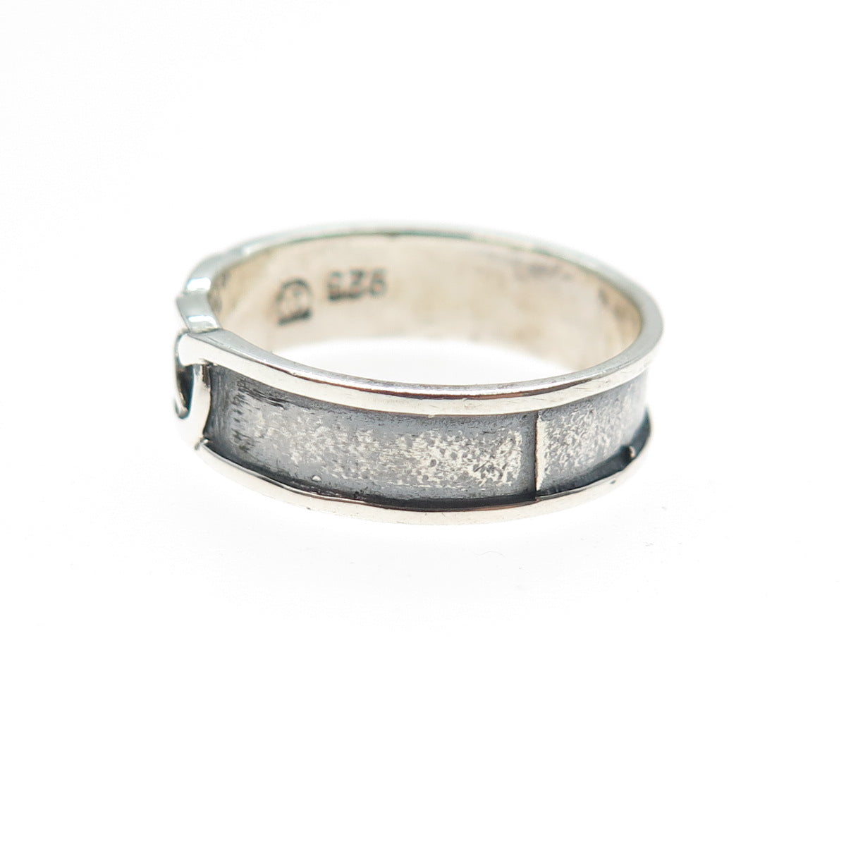 925 Sterling Silver Vintage Celtic Knot Oxidized Band Ring Size 7.75
