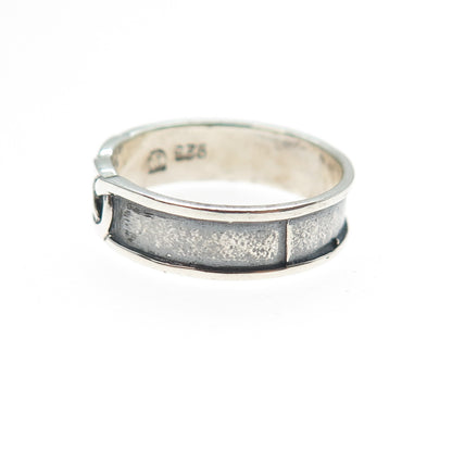 925 Sterling Silver Vintage Celtic Knot Oxidized Band Ring Size 7.75