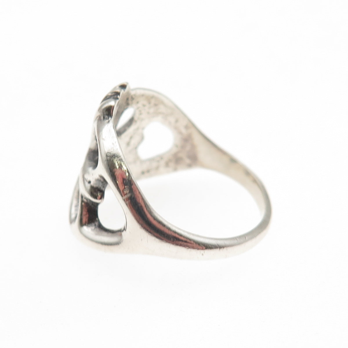 Old Pawn 925 Sterling Silver Vintage Southwestern Oxidized Tribal Ring Size 8