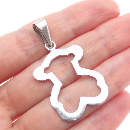 925 Sterling Silver Vintage Teddy Bear Charm Pendant