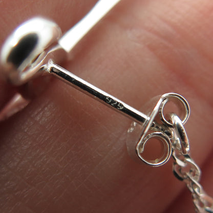 925 Sterling Silver Singapore Chain Infinity Dangling Earrings