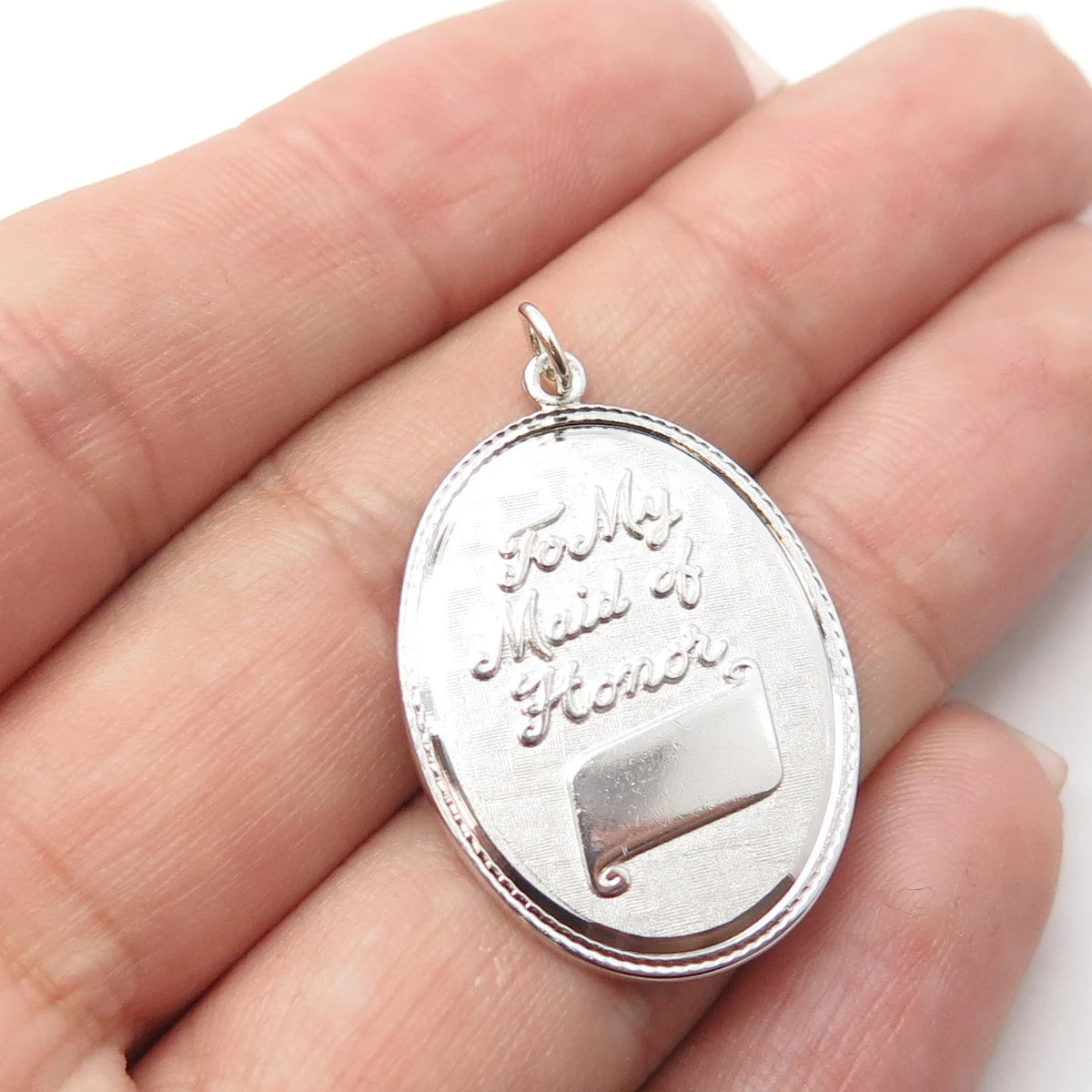 925 Sterling Silver Vintage Griffith & Sons Co "To My Maid of Honor" Pendant